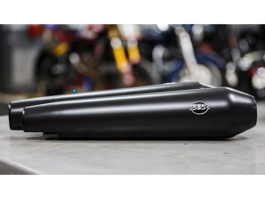 Tapered Cone Slip-On Mufflers - Black. Fits Royal Enfield 650 Twins 2019up