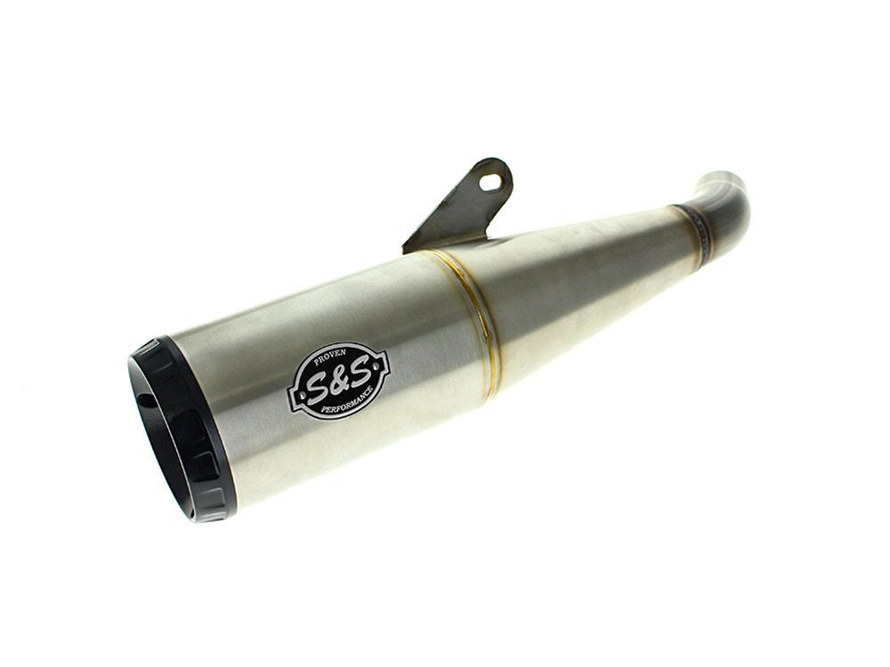 4in. Grand National Slip-On Muffler - Stainless Steel with Black End Cap. Fits X500 2023up