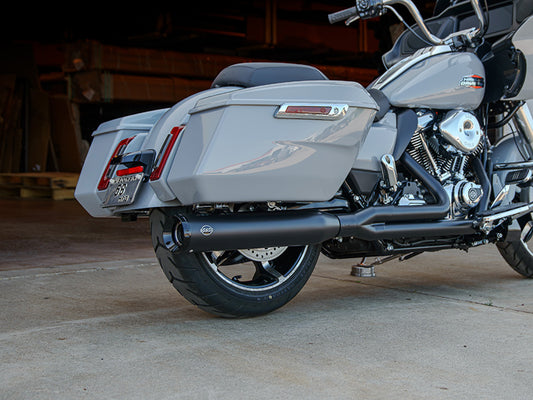 2-into-1 GNX Exhaust - Black with Black End Cap. Fits Touring 2017up