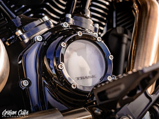 Assault Clear Cam Cover - Gloss Black. Fits Most Touring 2017-2024 & Softail 2018-2024