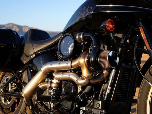Tornado Turbo Kit - Stainless Exhaust, Black Billet. Fits Touring 2017-2023 and Softail 2018-2024