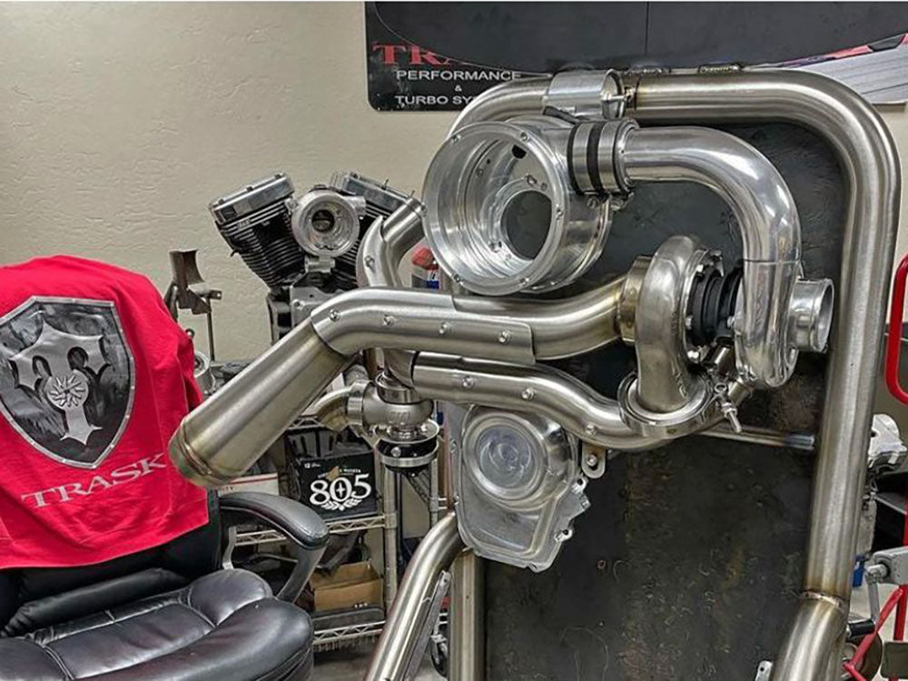 Tornado Turbo Kit - Stainless Exhaust, Polished Billet. Fits Touring 2017-2023 and Softail 2018-2024