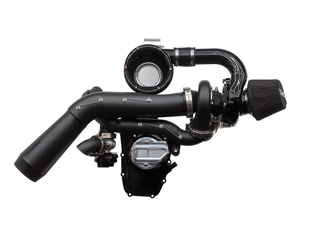 Stage 2 Turbo Kit - Black Exhaust, Black Billet. Fits Touring 2024up and Softail 2025up