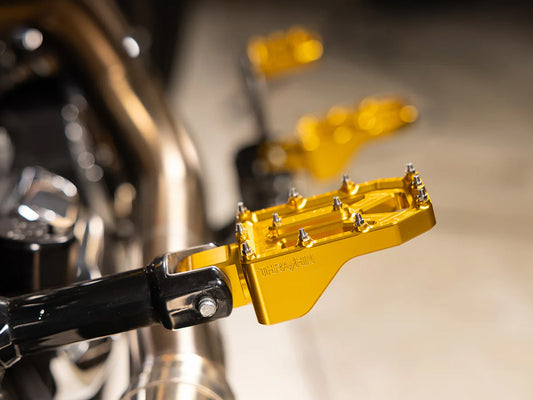 Aggressor Footpegs - Gold. Fits Softail 2018up Rear Passenger
