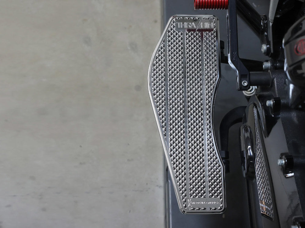 Bagger Rider Floorboards - Chrome. Fits Touring 1980up, FL Softail 1986-2017 & Dyna Switchback 2012-2016