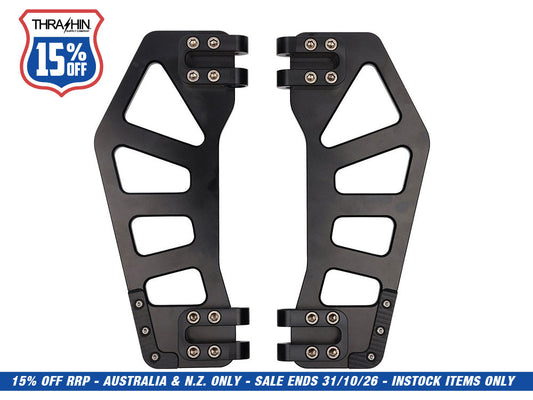 Black Apex Bagger Rider Floorboards. Fits Touring 1980up, FL Softail 1986-2017 & Dyna Switchback 2012-2016