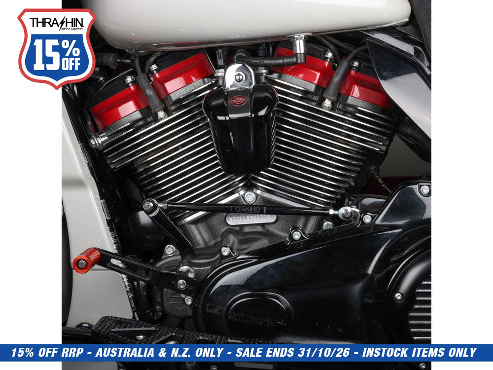 Shift Linkage Rod - Black Anodized. Fits Softail 1986up, Touring 1980up & Dyna Wide Glide 1993-2003