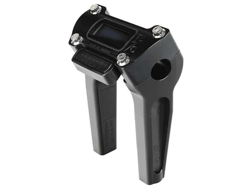 6in. Straight Thrashin Risers - Black. Fits Softail Street Bob, Low Rider ST, Standard & Breakout 2018-2024