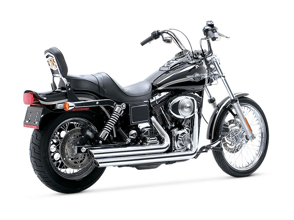 Big Shots Staggered Exhaust - Chrome. Fits Dyna 1991-2005