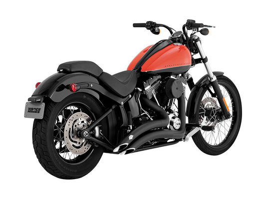Big Radius Exhaust - Black. Fits Softail 1986-2017 Non-240 Tyre Models