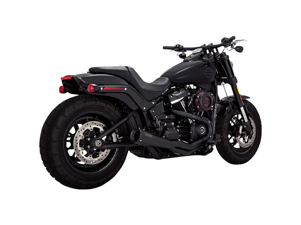 2-into-1 Upsweep Exhaust - Black. Fits Softail 2018up Non-240 Tyre Models