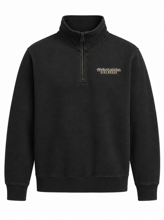 Adelaide Bike Works Engine 1/4 Zip Jumper- Coal