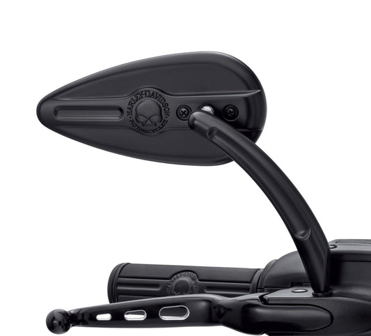 Harley-Davidson Willie G Skull Teardrop Mirrors-Black