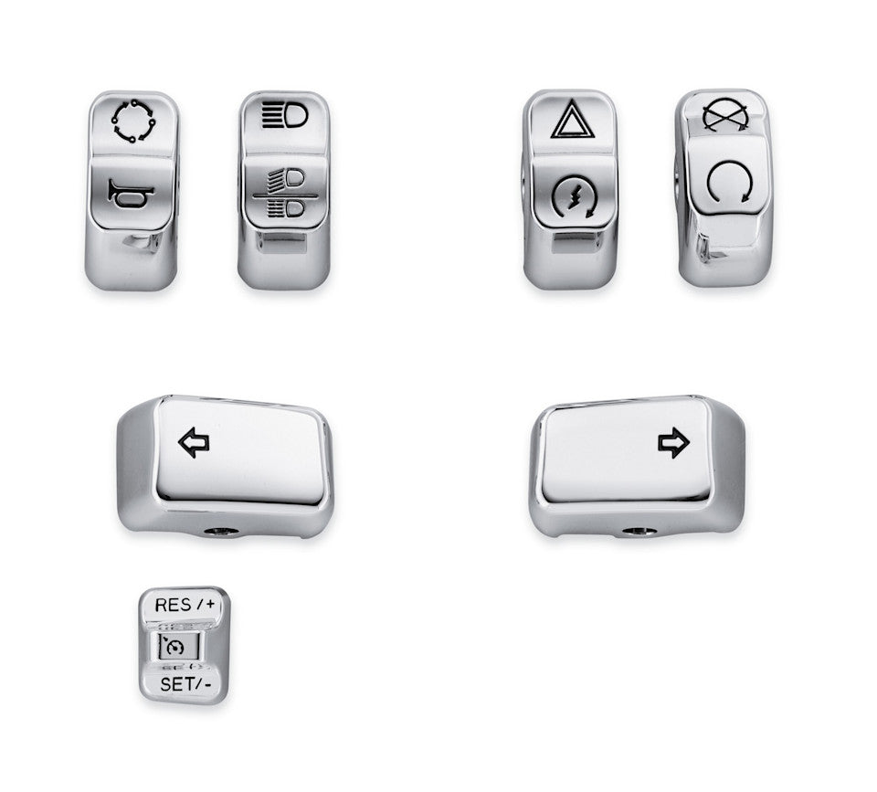 Harley-Davidson Chrome Switch Cap Kit- Chrome