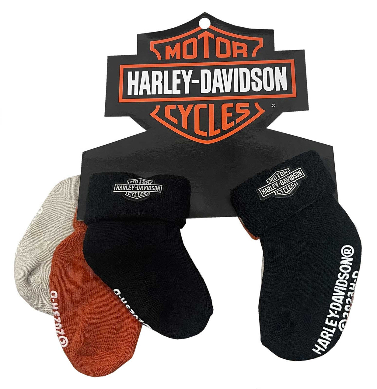 Harley-Davidson Baby Boy's 3-Pack Infant Socks