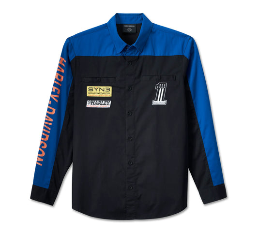 Harley-Davidson #1 Victory Shirt - Colourblocked - Blue