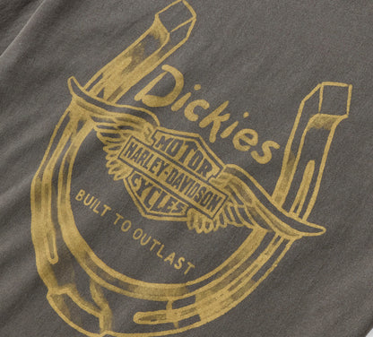 Dickies x H-D Winged Horseshoe Long Sleeve Tee - Washed Black