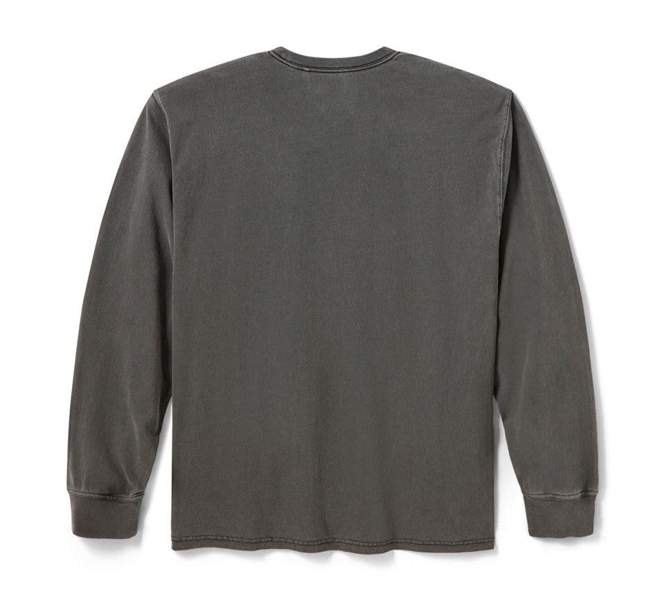 Dickies x H-D Winged Horseshoe Long Sleeve Tee - Washed Black