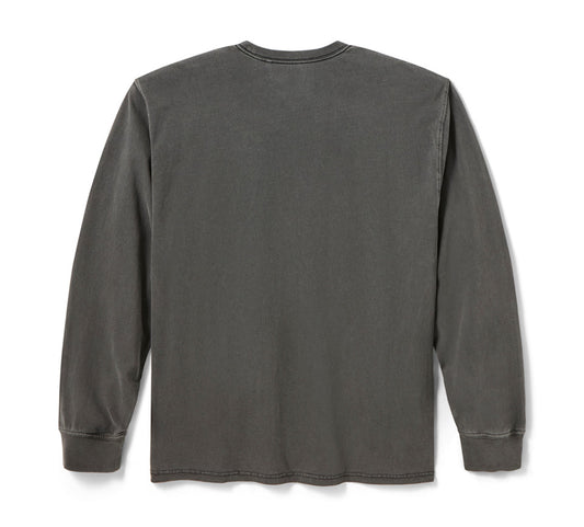 Dickies x H-D Winged Horseshoe Long Sleeve Tee - Washed Black