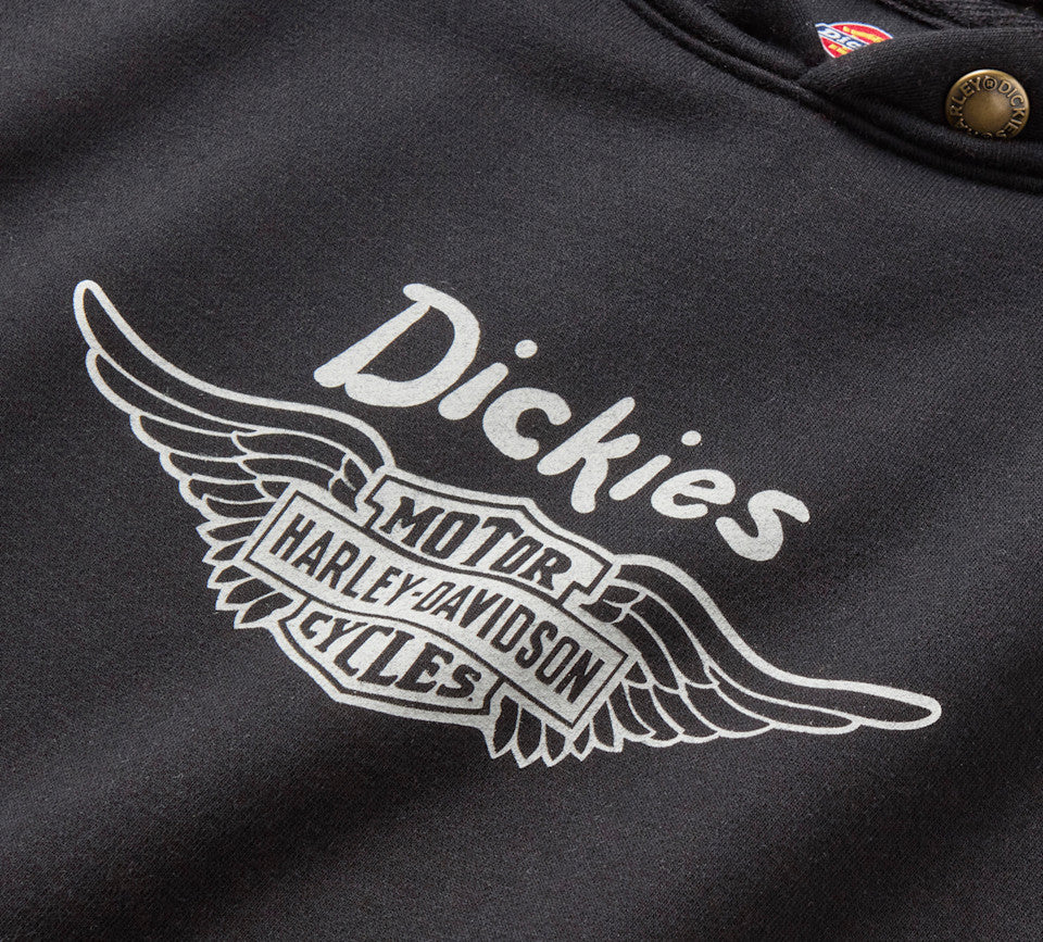 Dickies x H-D Winged Horseshoe Oversized Pullover Hoodie - Black