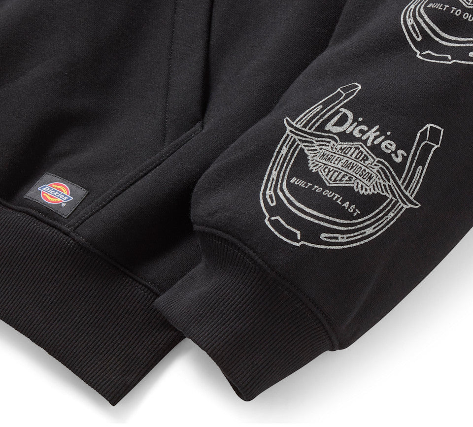 Dickies x H-D Winged Horseshoe Oversized Pullover Hoodie - Black