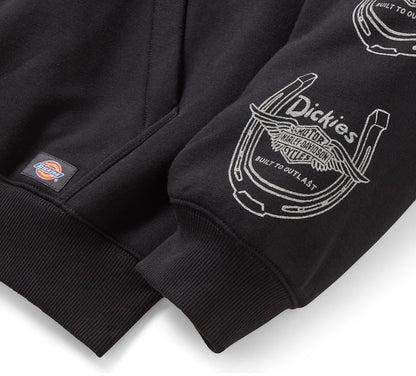 Dickies x H-D Winged Horseshoe Oversized Pullover Hoodie - Black