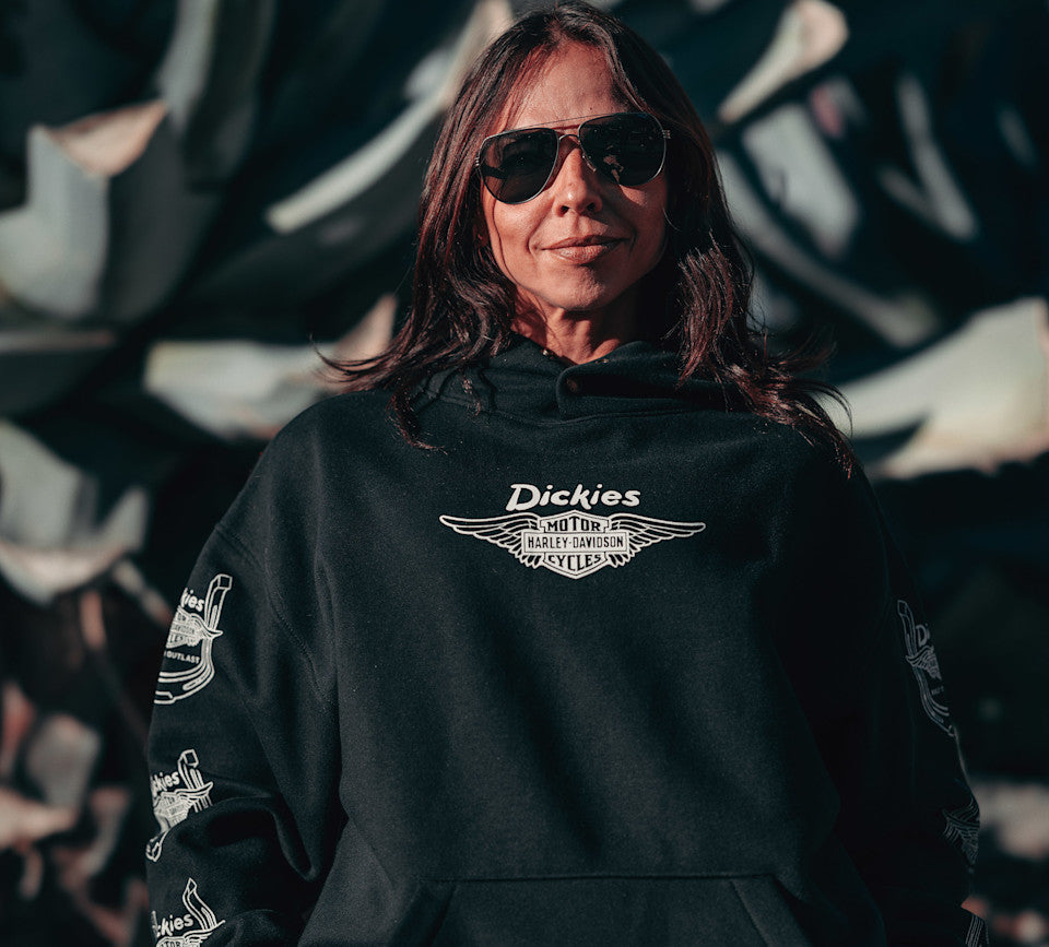 Dickies x H-D Winged Horseshoe Oversized Pullover Hoodie - Black