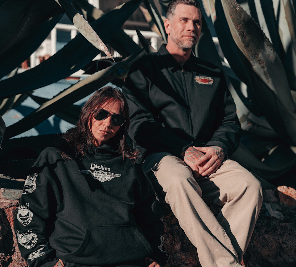 Dickies x H-D Winged Horseshoe Oversized Pullover Hoodie - Black