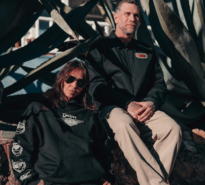Dickies x H-D Winged Horseshoe Oversized Pullover Hoodie - Black