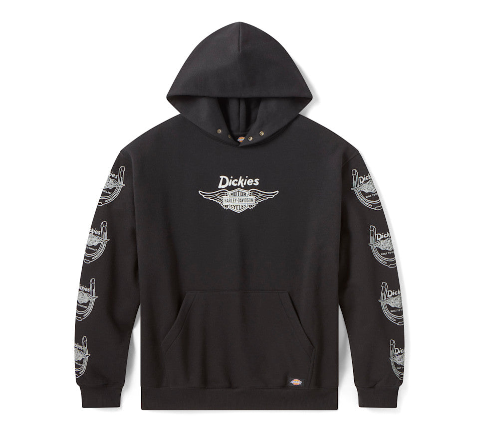 Dickies x H-D Winged Horseshoe Oversized Pullover Hoodie - Black