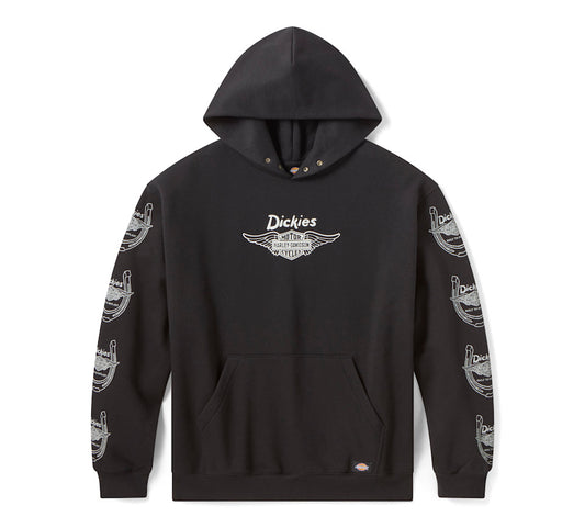 Dickies x H-D Winged Horseshoe Oversized Pullover Hoodie - Black