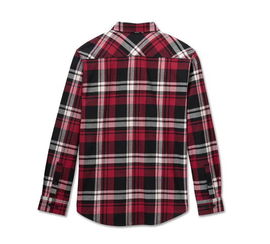 Harley-Davidson Bar & Shield Flannel Plaid Shirt - Red/Black