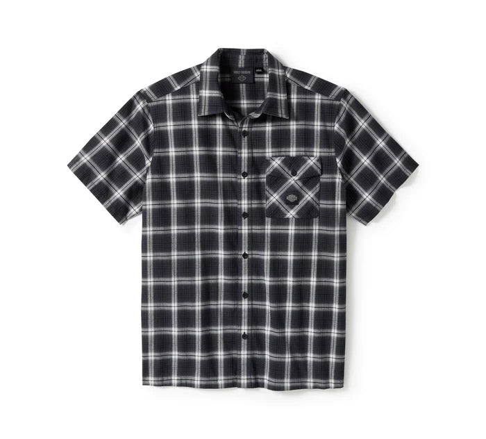 Harley-Davidson Bar & Shield Staple Plaid Shirt - Black/Off White