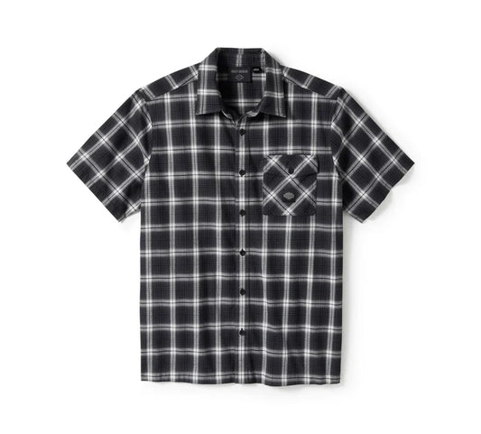 Harley-Davidson Bar & Shield Staple Plaid Shirt - Black/Off White