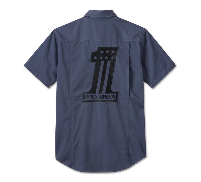 Harley-Davidson #1 Racing Performance Short Sleeve Shirt - Blue