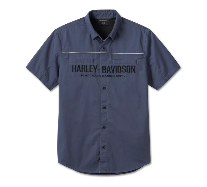 Harley-Davidson #1 Racing Performance Short Sleeve Shirt - Blue