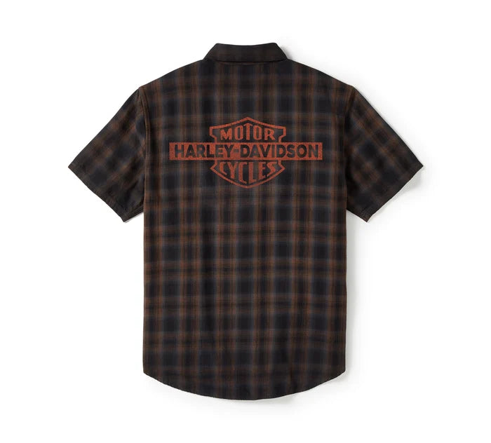 Harley-Davidson Bar & Shield Plaid Shirt - Black/Tan