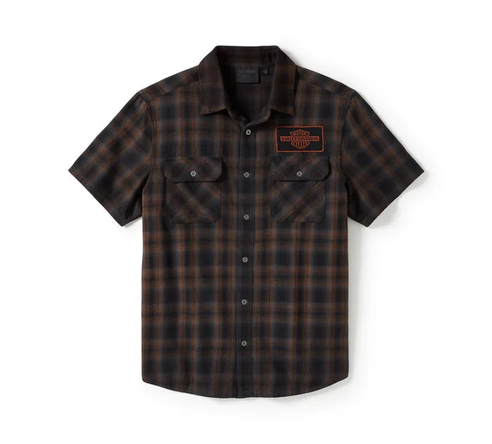 Harley-Davidson Bar & Shield Plaid Shirt - Black/Tan