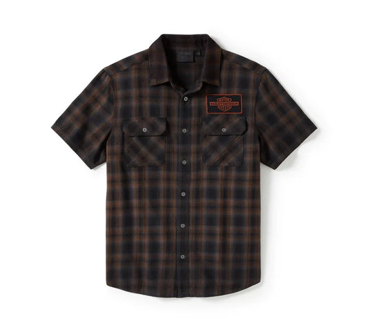 Harley-Davidson Bar & Shield Plaid Shirt - Black/Tan