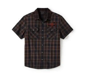 Harley-Davidson Bar & Shield Plaid Shirt - Black/Tan