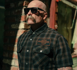 Harley-Davidson Bar & Shield Plaid Shirt - Black/Tan