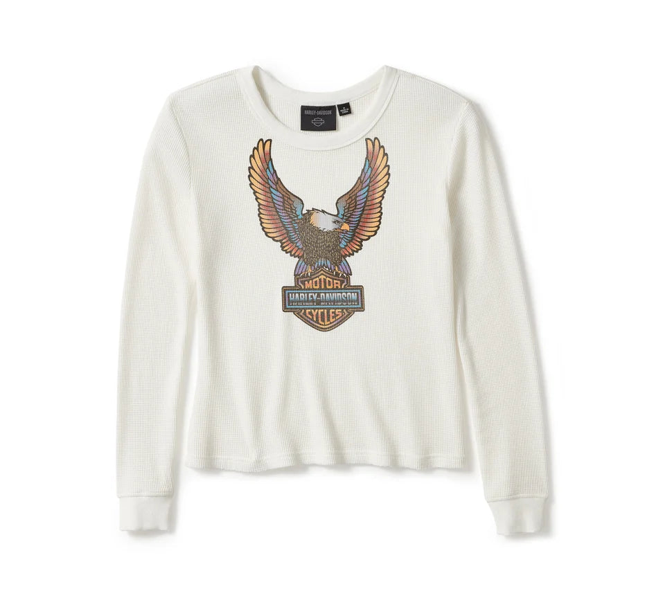 Women's Harley-Davidson Neon Eagle Distressed Waffle Knit Tee