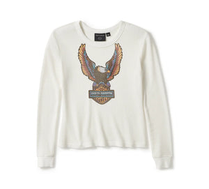 Women's Harley-Davidson Neon Eagle Distressed Waffle Knit Tee