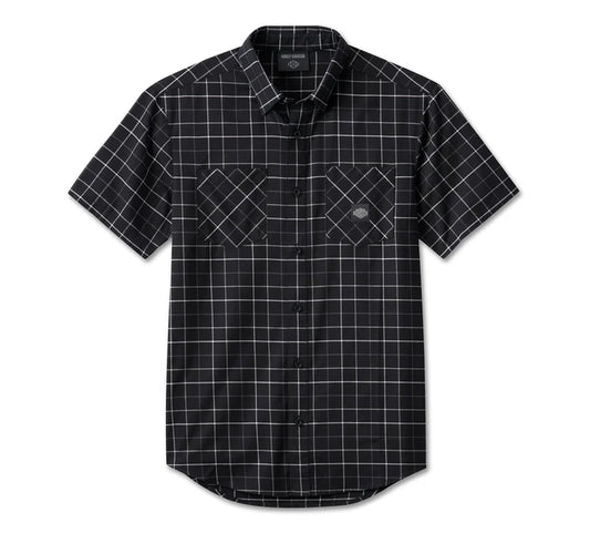 Harley-Davidson Bar & Shield Short Sleeve Shirt - Black Check