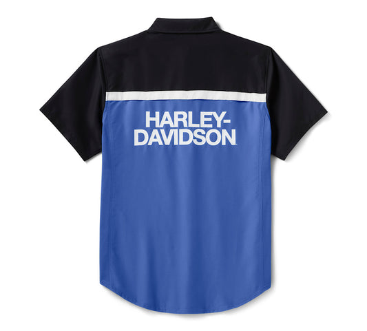 Harley-Davidson Short Sleeve TECH Vented Shirt- Blue/Black