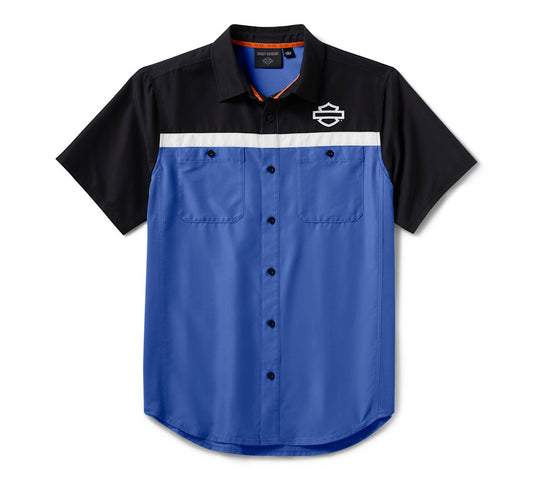 Harley-Davidson Short Sleeve TECH Vented Shirt- Blue/Black