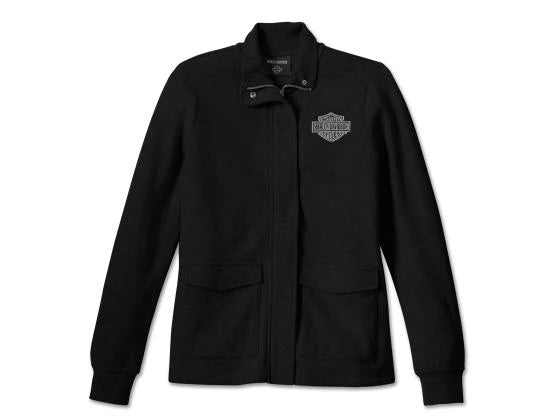 Women's Harley-Davidson Zip Front Fleece Jacket - Black