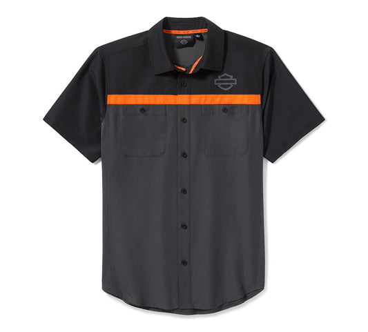 Harley-Davidson Short Sleeve TECH Vented Shirt- Asphalt/ Harley Black