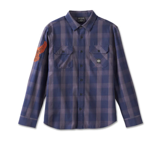 Harley-Davidson Motorbreath Long Sleeve Shirt - Blue Plaid