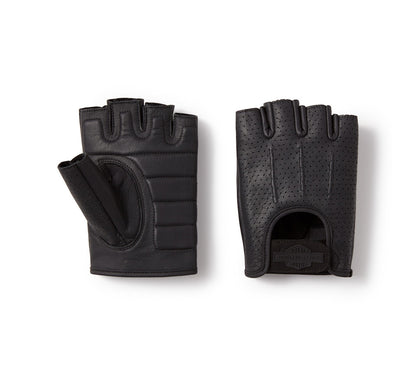 Harley-Davidson Men's Perforated Fingerless Leather Riding Gloves